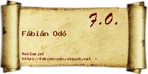 Fábián Odó névjegykártya